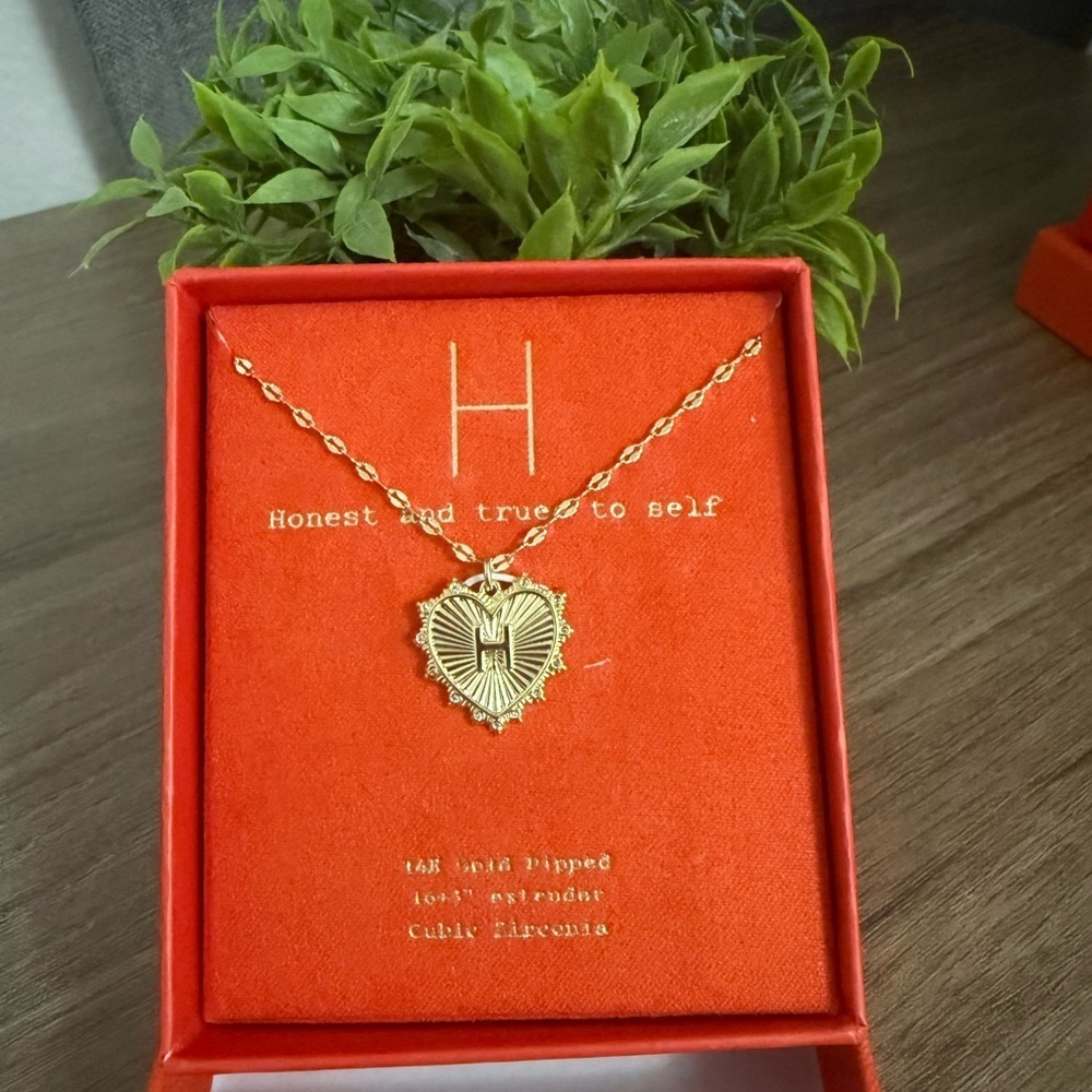 a new day Gold Initial Heart Necklace